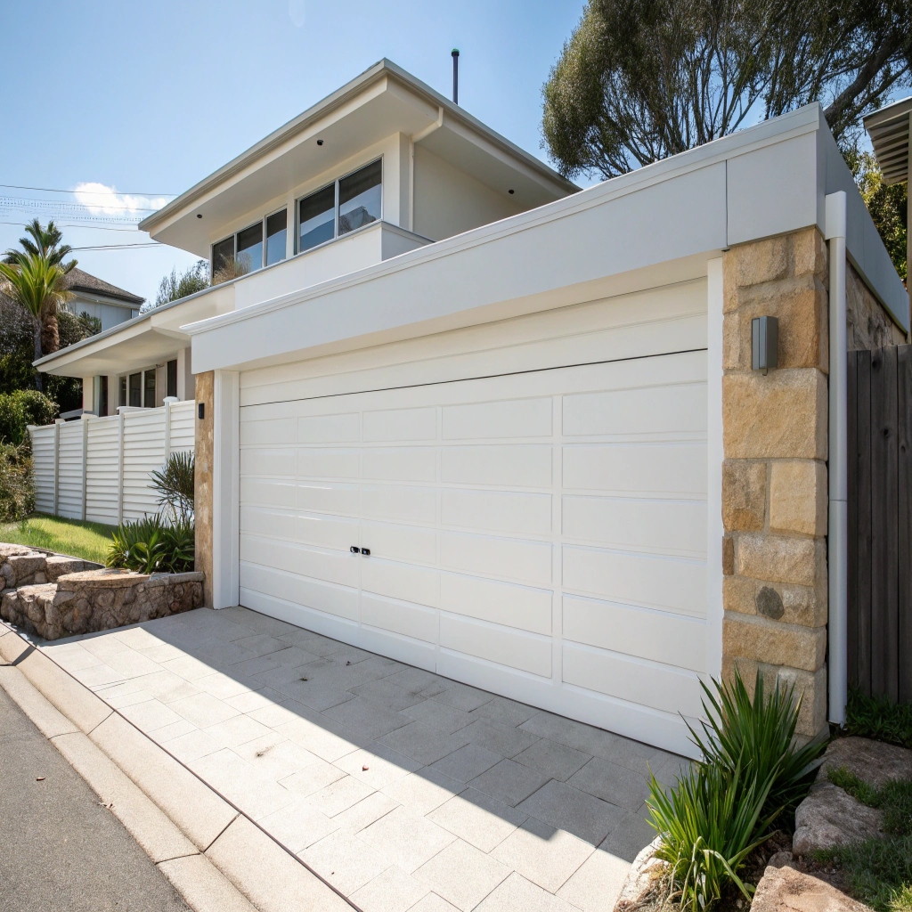 an aluminium white garage door
