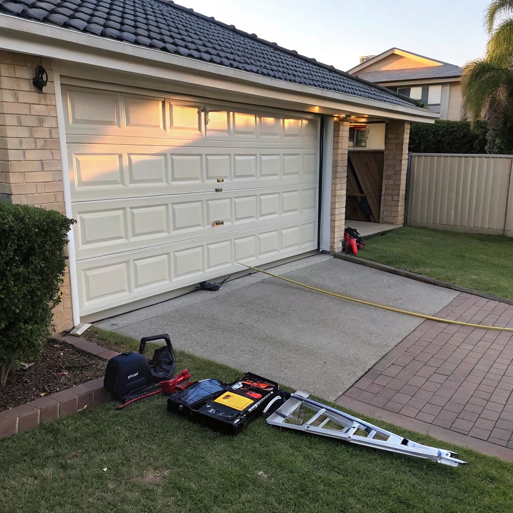 Emergency garage door spring repair in progress at a Killarney Heights home