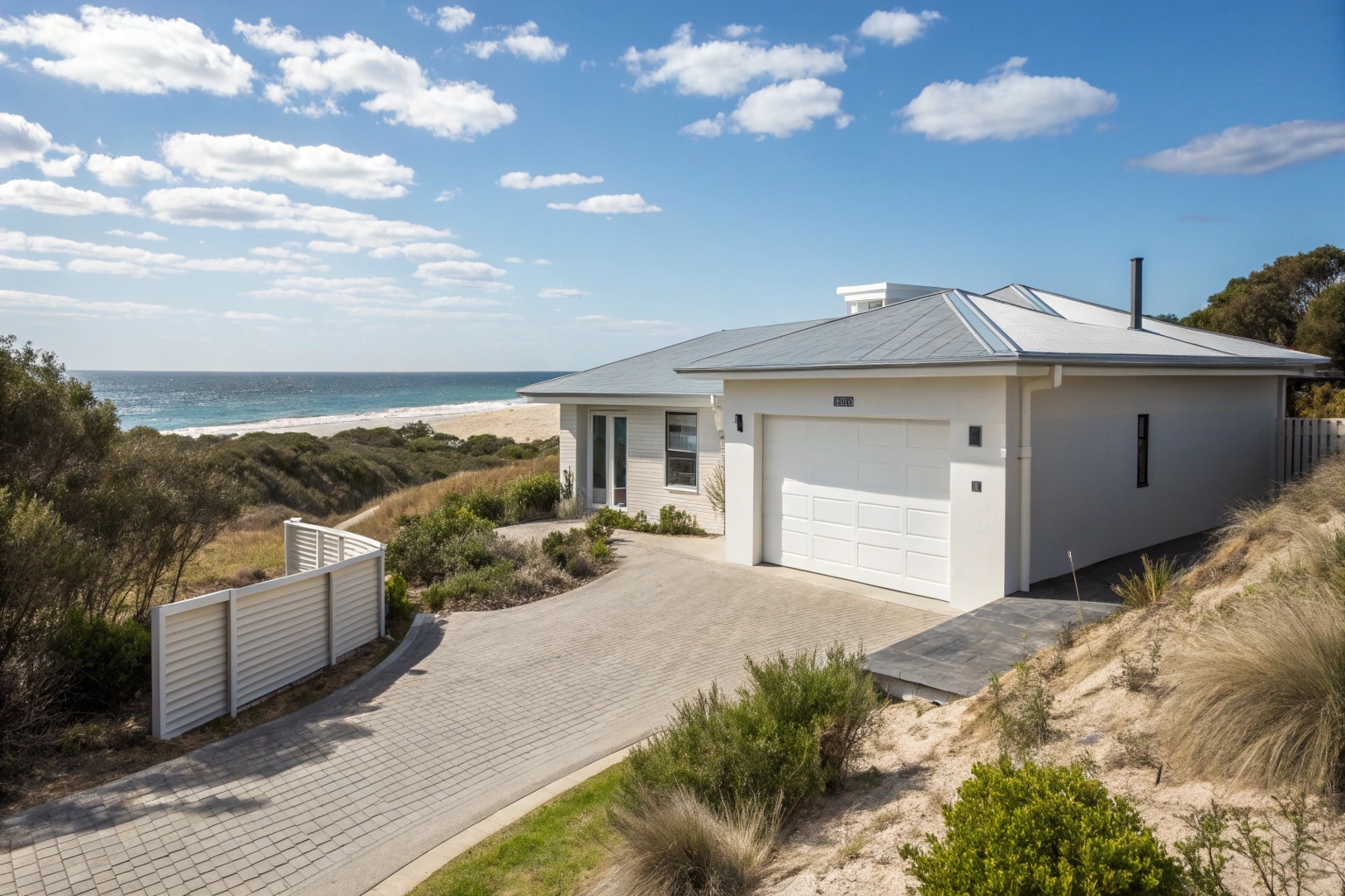 Modern australian coastal home with white colorbon